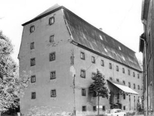 Roßwein. Gebäude am Markt (wahrscheinlich ein Speicher)