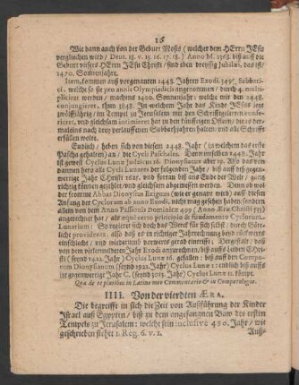IIII. Von der vierdten Aera.
