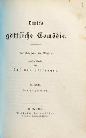 Dante's göttliche Comödie, 2. Das Purgatorium