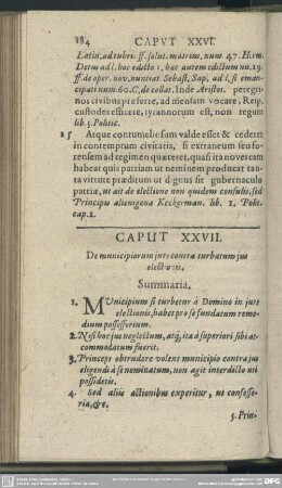 Caput XXVII. De municipiorum iure contra turbatum ius electionis