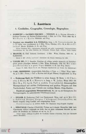 I. Austriaca (Nr. 1-239)