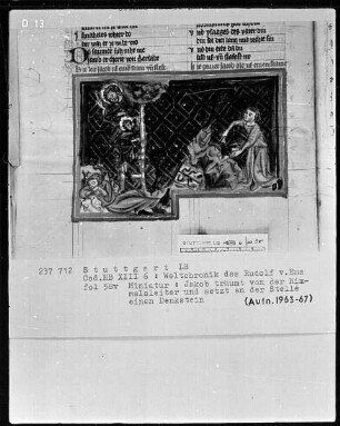 Weltchronik - Bruder Philipp — ---, Folio 1recto-256recto---, Folio 1recto-256rectoJakobs Traum von der Himmelsleiter, Folio 58verso