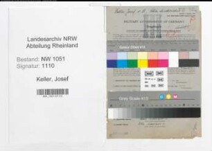 Entnazifizierung Josef Keller , geb. 24.07.1904 (Verwaltungsangestellter)