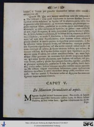 Caput V. De Montium foecunditate ab aquis.