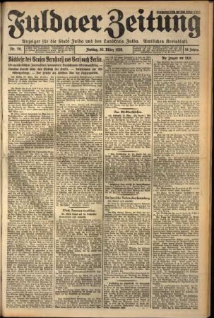 Erste Ausgabe vom Freitag, den 30. März 1928.