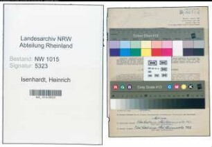 Entnazifizierung Heinrich Isenhardt , geb. 21.03.1901 (Schreiner)