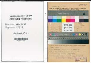 Entnazifizierung Otto Jucknat , geb. 31.01.1896 (Brueckenaufseher)