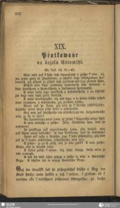 XIX. Pṙatkowaṅe na ṅeżelu Estomihi