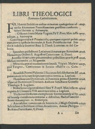 Libri Theologici Romano-Catholicorum.