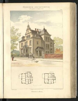 Wohnhaus in Basel. F. Walser, Architekt. Grundriss Erdgeschoss u. 1. Stock