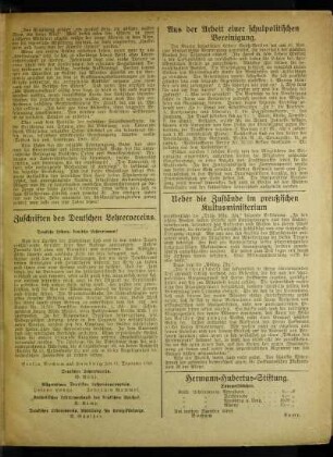 Zuschriften des Deutschen Lehrervereins