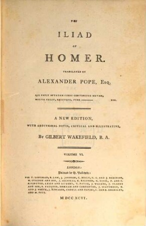 The Iliad Of Homer, 6