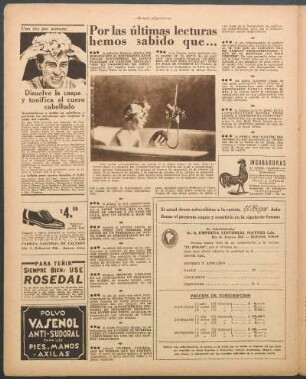 Por las últimas lecturas hemos sabido que...