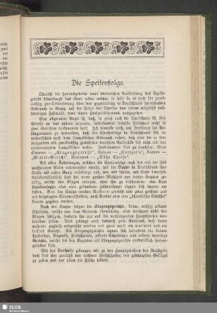 Die Speisenfolge