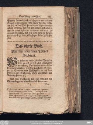 Das vierte Buch. Von den lebendigen Thieren überhaupt.