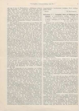 8-10 [Rezension] Holtzmann, Heinrich Julius, Evangelium, Briefe und Offenbarung des Johannes. 3., neubearb. Aufl., besorgt v. W. Bauer