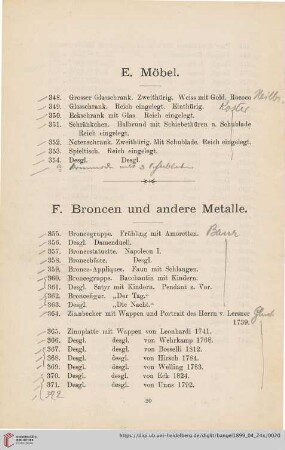 F. Broncen und andere Metalle (Nr.355-402)