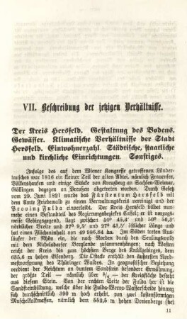 VII. Beschreibung der jetzigen Verhältnisse.