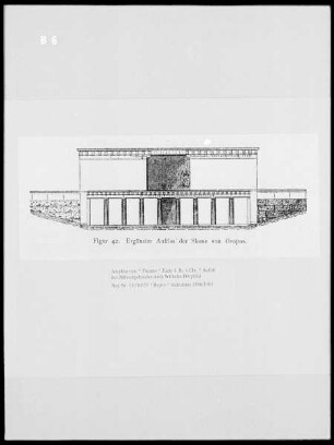 Theater im Amphiareion, rekonstruierter Aufriß des Bühnengebäudes nach Wilhelm Dörpfeld