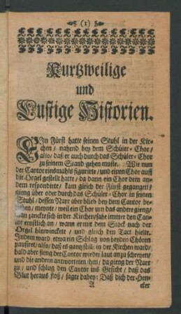 Kurtzweilige und Lustige Historien
