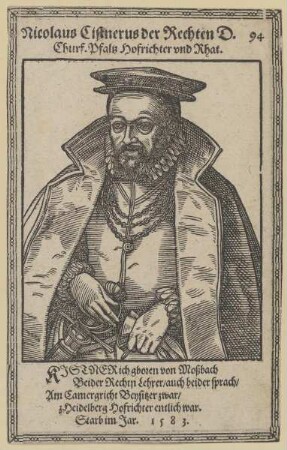 Bildnis des Nicolaus Cistnerus