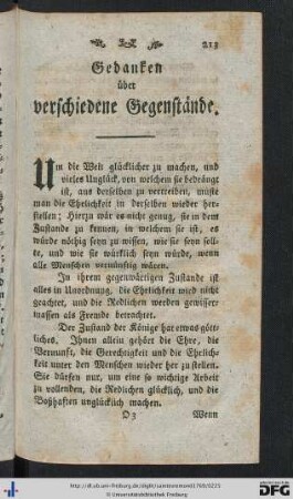 Gedanken über verschiedene Gegenstände.