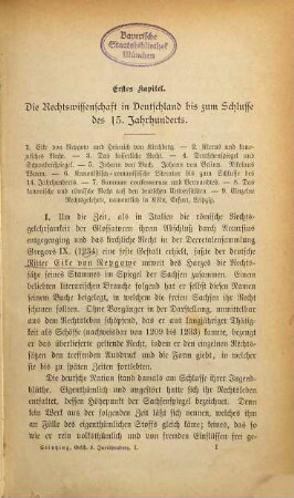 Geschichte der Deutschen Rechtswissenschaft, 1