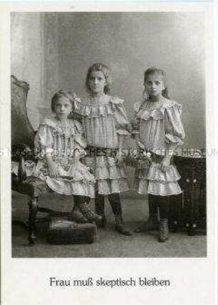 Postkarte mit historischem Foto und Spruch