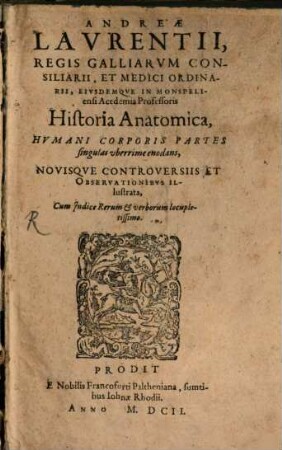 Historia anatomica humani corporis
