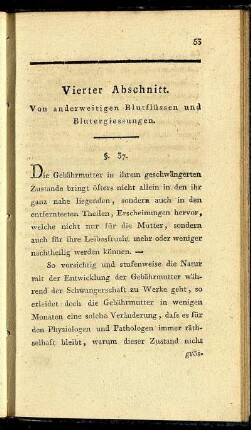 Vierter Abschnitt. Von anderweitigen Blutflüssen und Blutergiessungen.