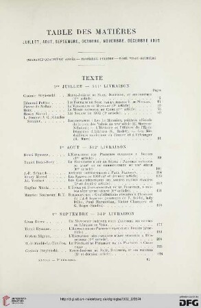 Table des matières