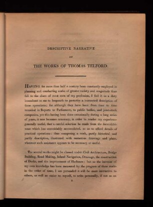 Descriptive Narrative of The Works of Thomas Telford.