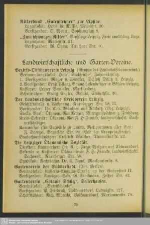Landwirthschaftliche und Garten-Vereine