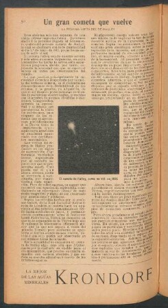 Un gran cometa que vuelve - La próxima vista del De Halley