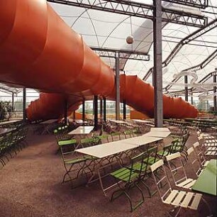 Lanz, Peter; München; Olympische Spiele 1972, Olympia Restaurant Süd - Innenansicht