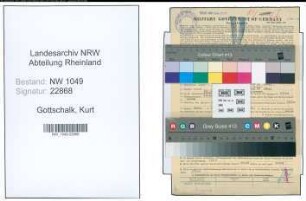 Entnazifizierung Kurt Gottschalk , geb. 02.10.1907 (Kaufmaennischer Angestellter)