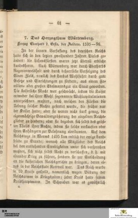 7. Das Herzogthum Würtemberg