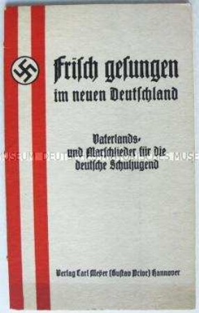 Text-Noten-Heft mit patriotischen Liedern für die Schuljugend