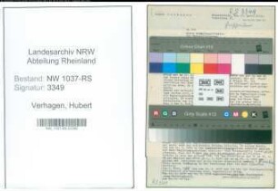 Entnazifizierung Hubert Verhagen , geb. 11.02.1912 (Reg.Sekretaer)
