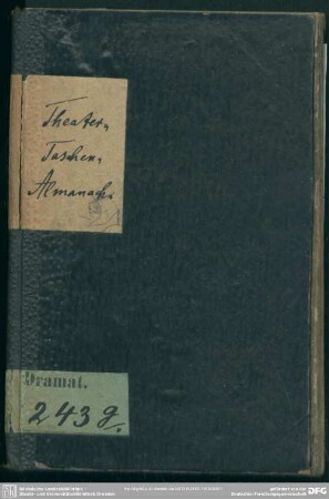 [1.]1800: Nürnberger Theater-Taschen-Almanach : auf d. Jahr ..