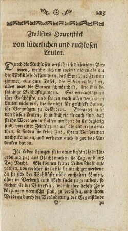 Zwölftes Hauptstück von lüderlichen und ruchlosen Leuten