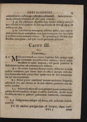 Caput III. De Citatione.
