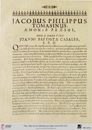 Jacobus Philippus tomasinus, aemoniae praesul