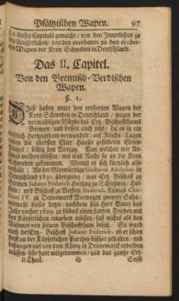 Das II. Capitel. Von den Bremisch-Verdischen Wapen