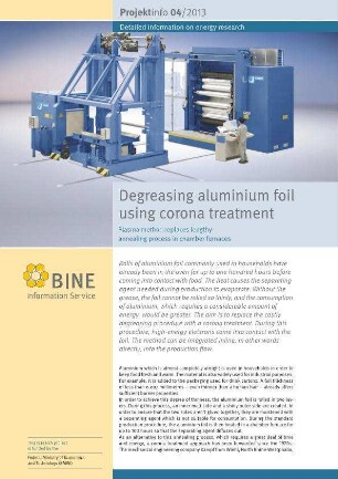 Degreasing aluminium foil using corona treatment. Plasma method of foil production.