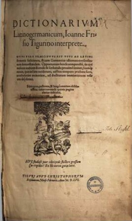 Dictionarium latinogermanicum