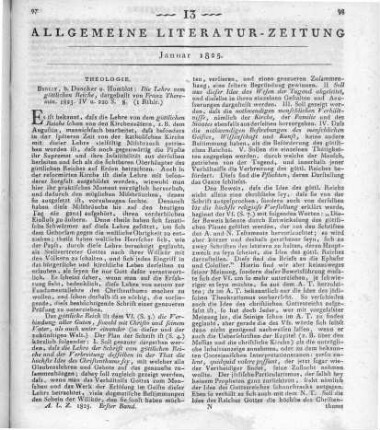 Theremin, F.: Die Lehre vom göttlichen Reiche. Berlin : Duncker & Humblot 1823