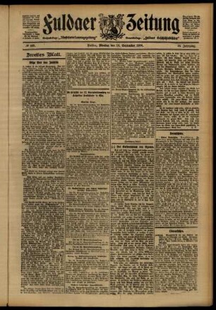Zweite Ausgabe vom Montag, den 10. September 1906.