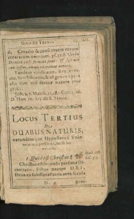 Locus Tertius. De duabus Naturis.