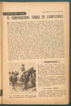 El comparación: tumba de campeones : Cosas del turf